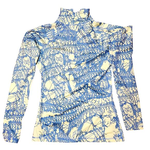 Nike Pro HyperWarm Dri Fit 1/2 Zip L/S Pullover All Over Print Womens Sz Medium - Picture 3 of 4